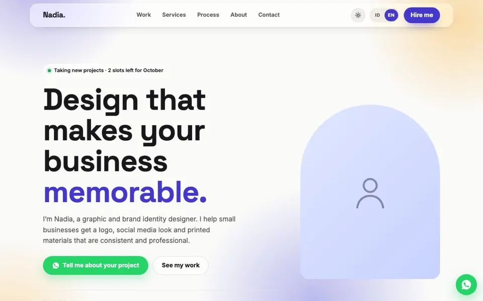 Freelancer Portfolio Website Template: preview desktop