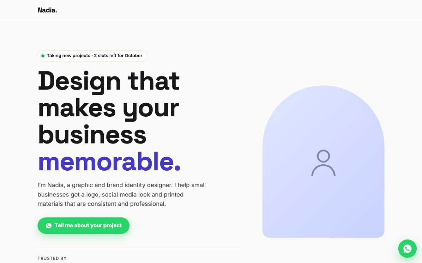 Freelancer Portfolio Website Template — Lite: desktop preview