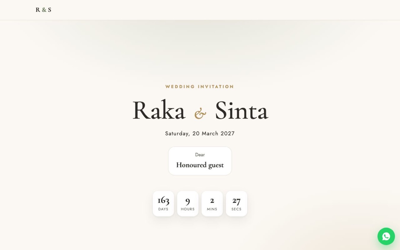 Wedding Invitation Website Template — Lite: desktop preview