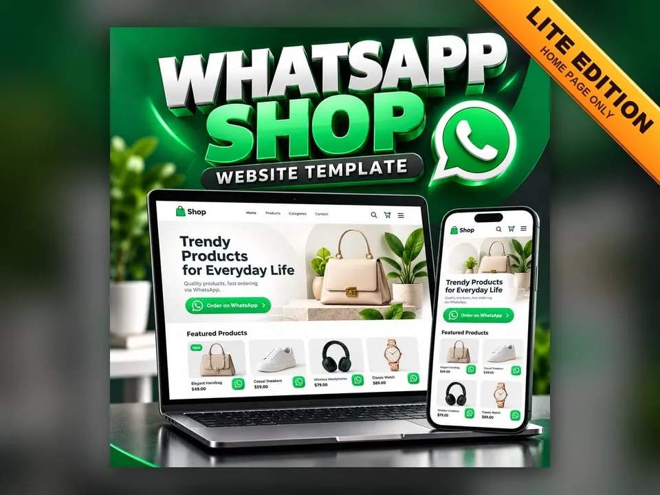 WhatsApp Shop Website Template — Lite: product cover