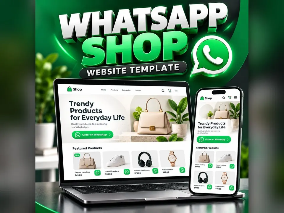 WhatsApp Shop Website Template: product cover