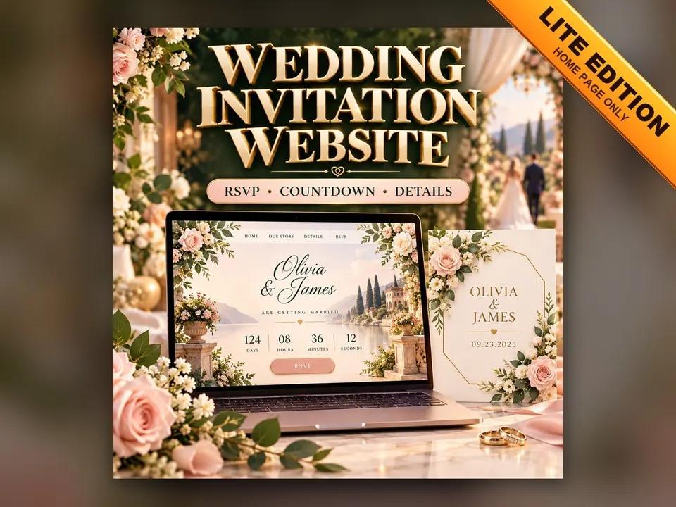 Wedding Invitation Website Template — Lite: product cover