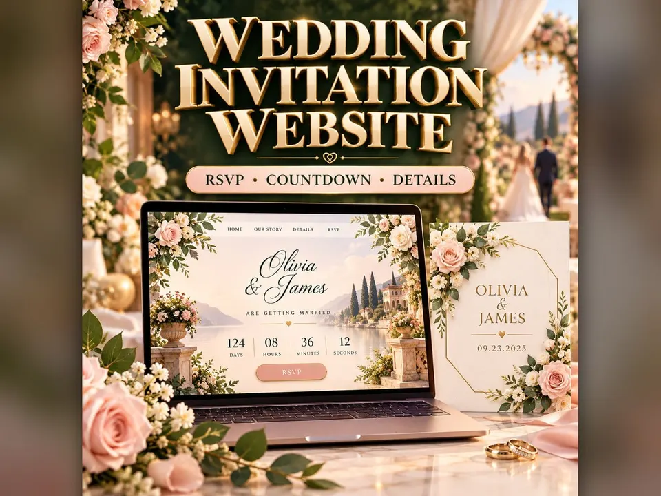 Wedding Invitation Website Template: product cover